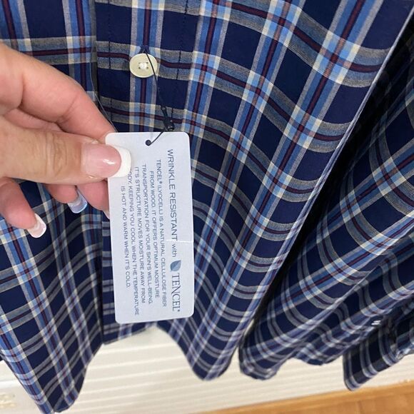 Nautica Blue Gingham Button Down Shirt - Picture 5 of 7